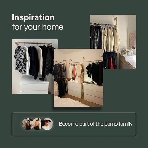 pamo Gold Clothing Rack Wall Mounted – 117" W × 87" H, 750 lbs