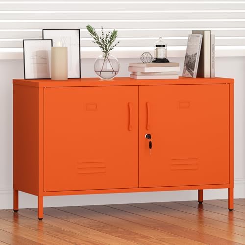 25.2" H Metal Locker Storage Cabinet with 2 Locks, Steel Low Lockerable ...