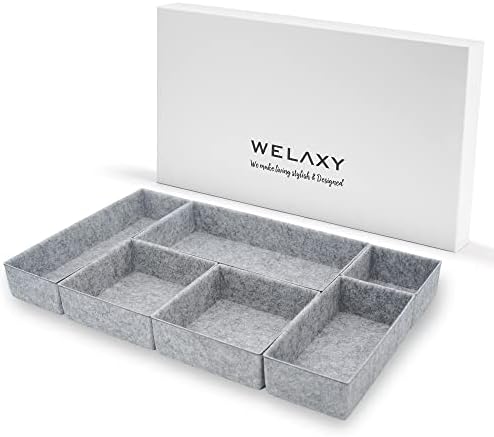 Welaxy Deluxe drawer organizers multi-purpose storage box junk bins for offic...