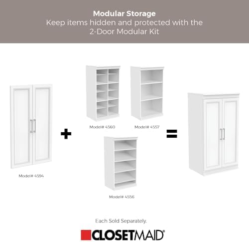 ClosetMaid Modular Storage Pair Set, 2 Glass Pane Doors, Wood Closet Organize...