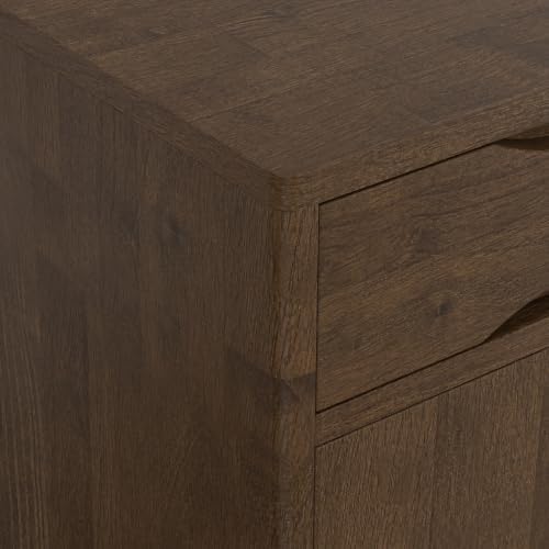 SIMPLIHOME Harper 40" Wide Solid Wood Cabinet in Walnut Brown