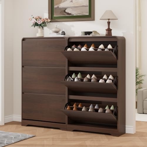 Garvee Hidden Shoe Cabinet, Brown
