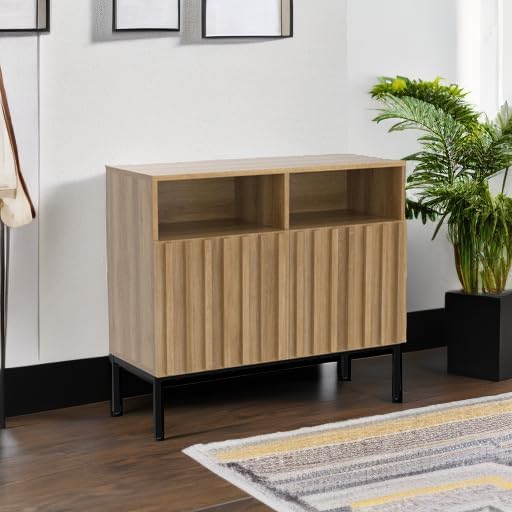 mopio Norwin Storage Cabinet, Sturdy Modern Rustic Industrial Buffet Sideboar...