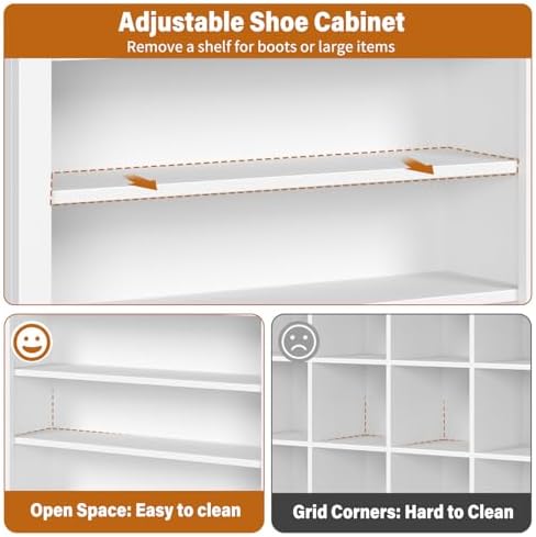 knoworld Freestanding Shoe Cabinet, Holds 40-45 Pairs, 71 Inch Tall 9-Tier Sh...