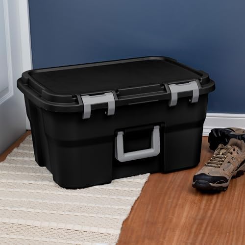 Sterilite 2 Pack Footlocker, 14 Gallon Plastic Storage Container with Latchin...