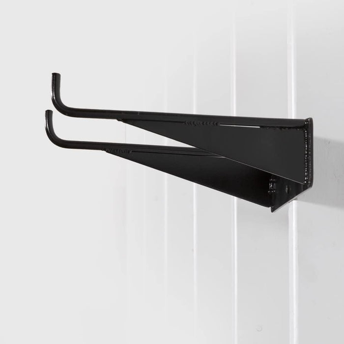 Garage Wall Hooks for Essentials - 2-Hook Garage Hanging Storage Rack Made with Powder Coated Steel Alloy – Perfect Organizer for Hanging Ladder, Rake, Shovel, Cord (8 x 10 x 3 Inches)