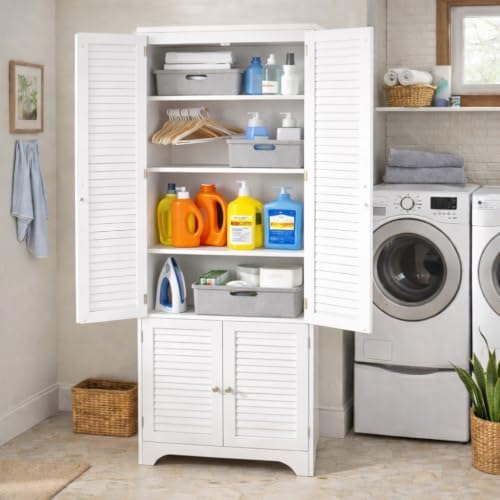 BrylaneHome Louvre Linen Cabinet