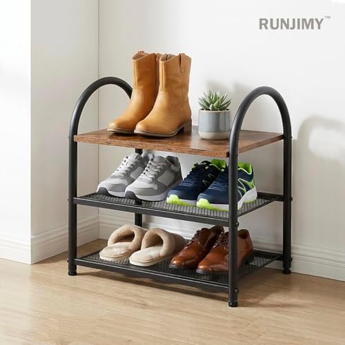 3-Tier Small Narrow Shoe Rack for Entryway, Closet & Small Spaces