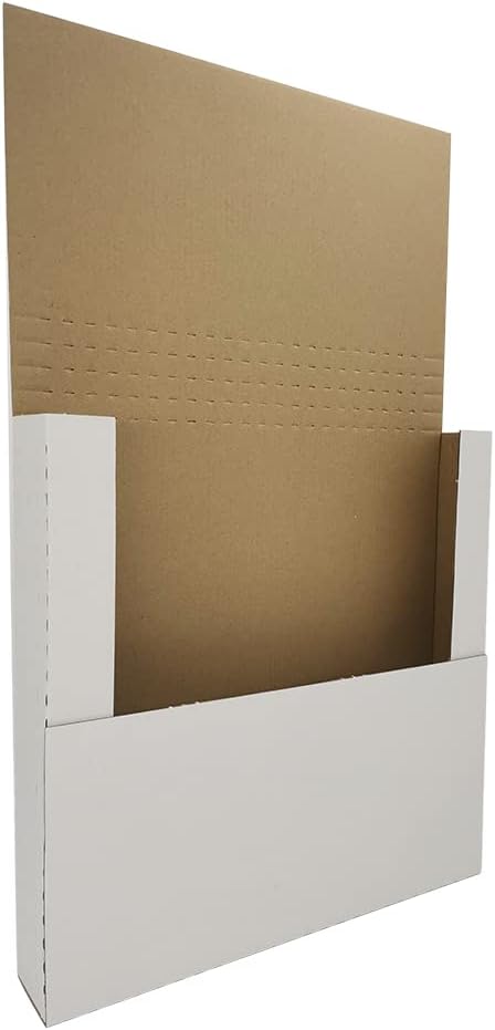 100 Pack Vinyl Record Shipping Mailing Box Mailers for 12-inch Lp Album, 12.5" x 12.5" x 2", Height Adjustable Cardboard, White (EM1212-100)
