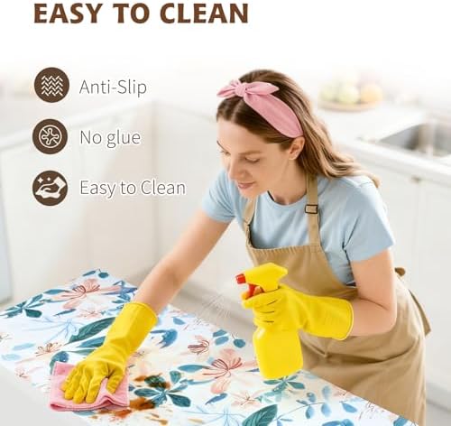 Shelf Liners Thickened Non-Slip Non Adhesive Pastel Floral & Bird Pattern