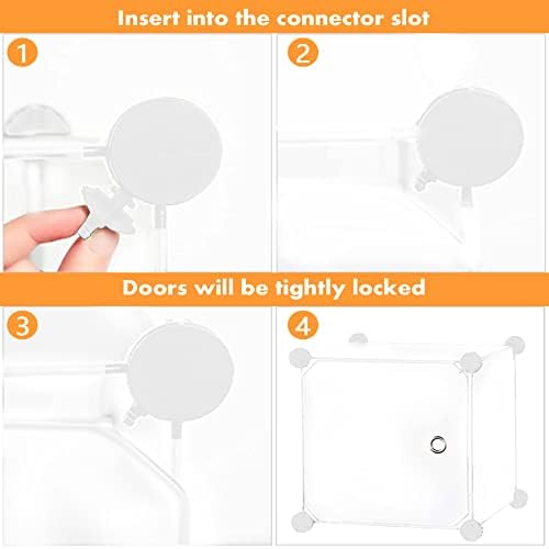C&AHOME 8-Cube Storage Organizer with Door Cube Shelf Closet Cabinet Milky