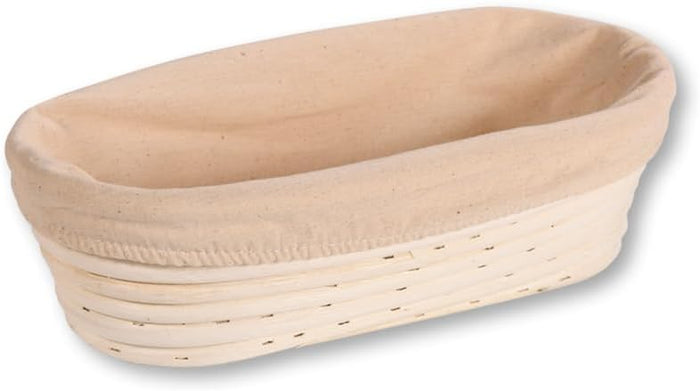 Kesper Proofing Basket, Material: Rattan, Textile Lining (Removable), Dimensions: 28 x 15 x 8 cm, Colour: Natural, 19632
