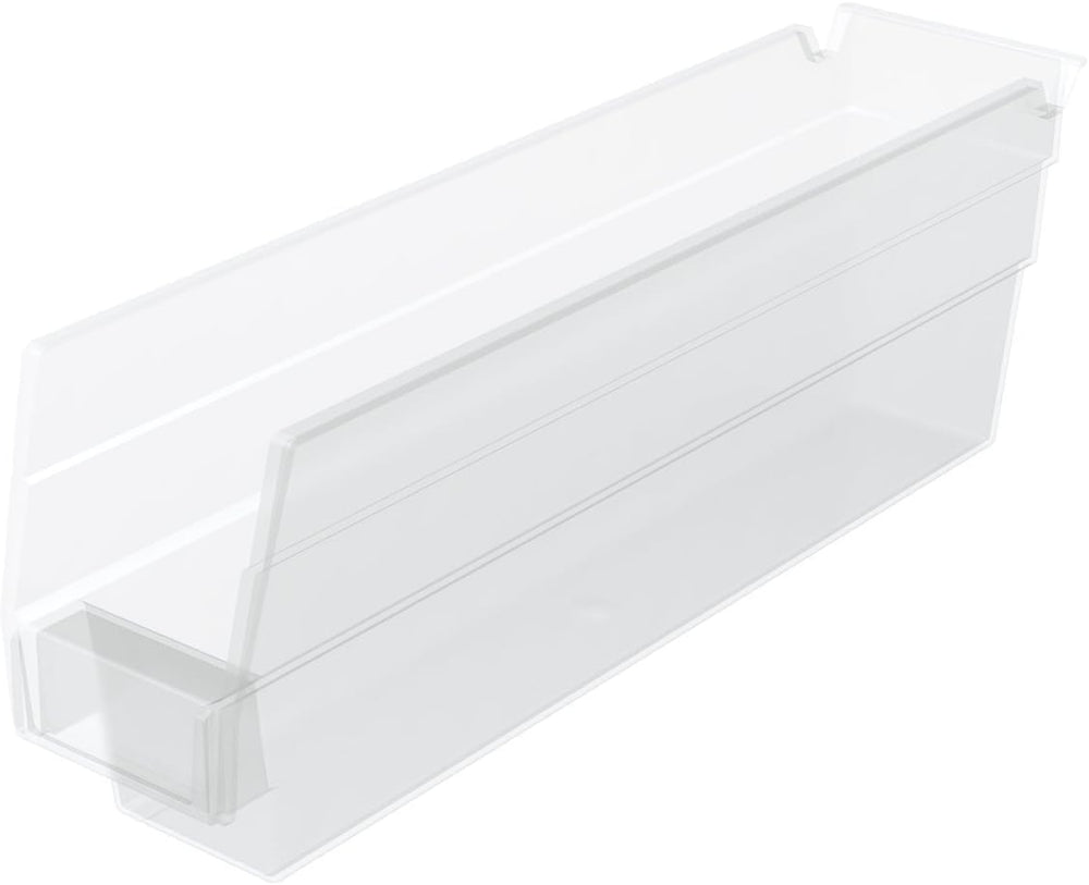 Akro-Mils 30110 Heavy Duty Plastic Shelf Bins, 12"x 3"x 4", Cl...