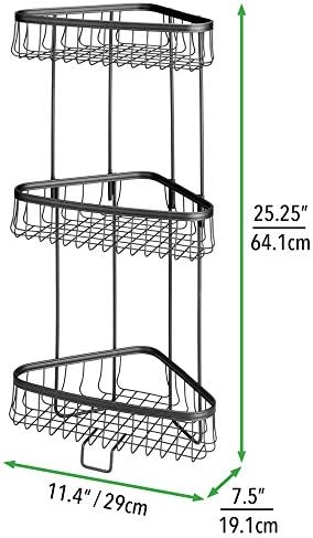 mDesign Metal Bathroom Shelf Unit - Freestanding Vertical Storage for Organiz...