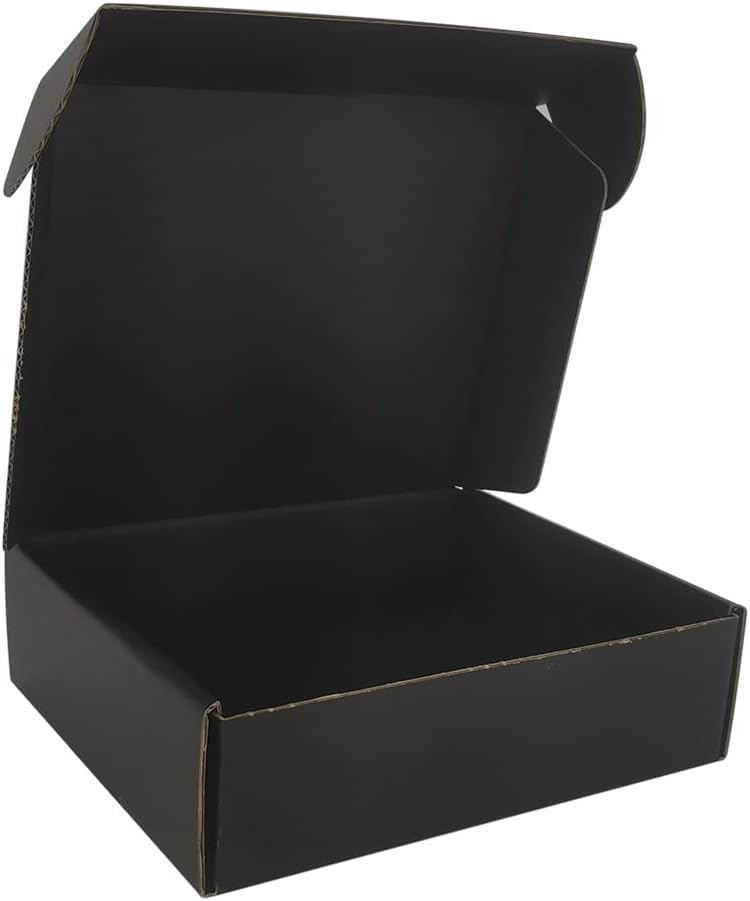 ROTCH 50 Pack 7x6x2'' Small Shipping Boxes Black, Cardboard Corrugate...