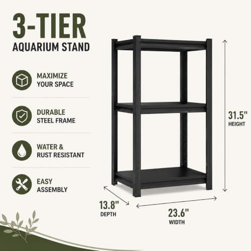 PRESTELION Kitchen Storage Shelf 3 Tier Adjustable Metal Rack