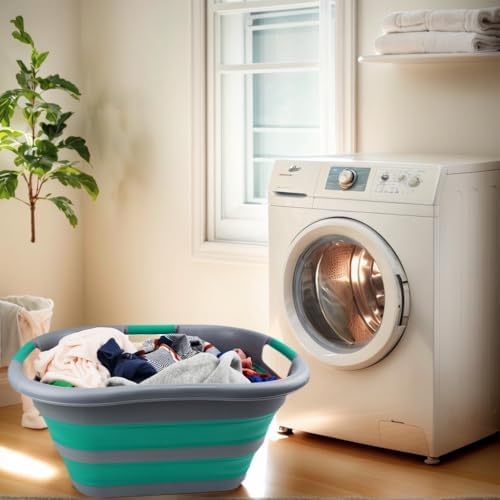 SAMMART 30L (7.9 gallon) Collapsible Plastic Laundry Basket - Foldable Pop Up...