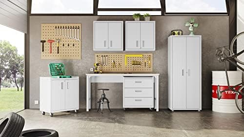 Manhattan Comfort Fortress Rolling Garage Storage Cabinet with 2 Adjustable S...