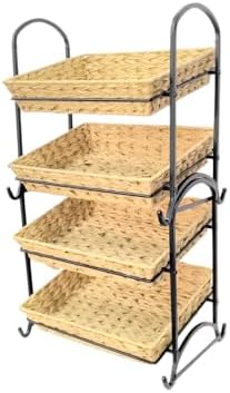 Stackable Candy Display Rack wtih Rattan|Stackable Candy Organizer|Multi-Func...