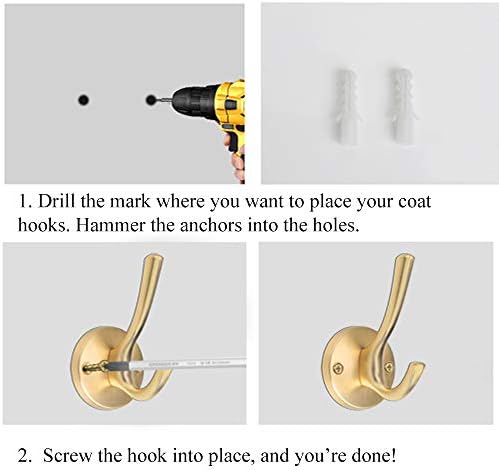 Coat Hooks for Hanging Coat Hooks for Wall Mounted Brass Wall Hooks Heavy Dut...