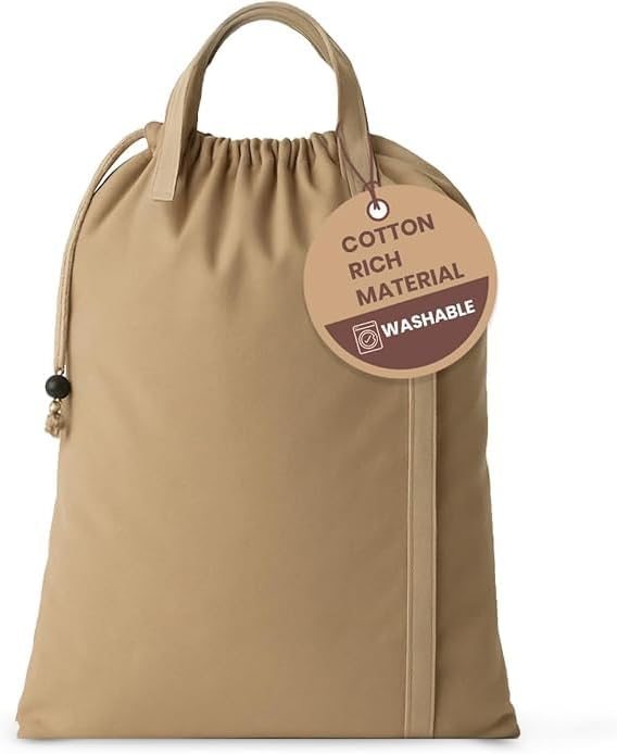 LFH Home Large Premium Cotton Rich Canvas Laundry Bag with Drawstring and Han...