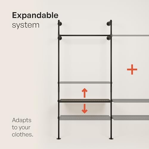 pamo Wall Mounted Clothing Rack with Metal Sheves – 41" W × 87" H, ...