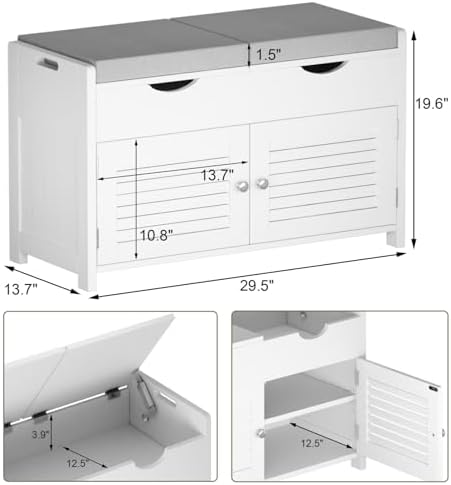 ChooChoo Shoe Storage Bench with Lift Top Storage & Cushioned Seats