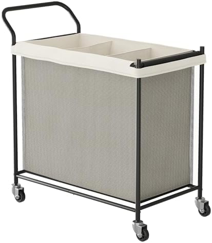 Laundry Hamper 3 Section, Laundry Basket with Wheels-165L, Removable Washable...