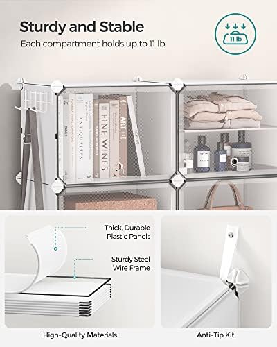 SONGMICS Shoe Rack, 8-Tier with Doors, 32-Pair Storage Cabinet