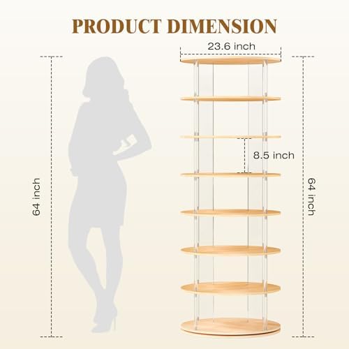 TAKEKIT 7-Tier Rotating Shoe Rack, 360 Degree Spinning Shoe Rack Tower, Lazy ...