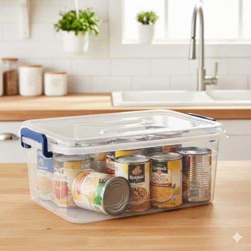 Tribello Clear Storage Bins with Lids, 6-Pack Stackable Plastic Storage Conta...