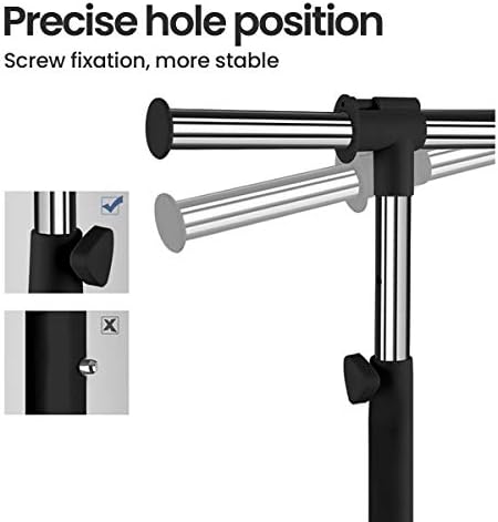 LiaMeE Adjustable Clothing Rack for Hanging Clothes, Heavy Duty Garment Rack ...