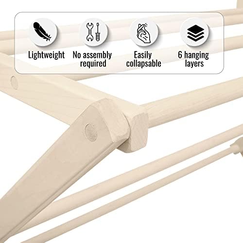 Pennsylvania Woodworks Premium American Maple Clothes Drying Rack - Handcraft...