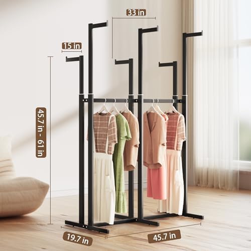 Retail Clothing Rack with Wheels, Heavy Duty 6-Arm Commercial Garment Rack