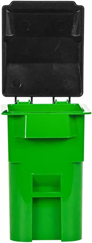 Miniature Green Trash Can with Lid & Wheels for Wrestling Action Figures