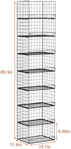 Yociyoga 8-Tier Stackable Closet Organizers and Storage Shelves, Foldable Clo...