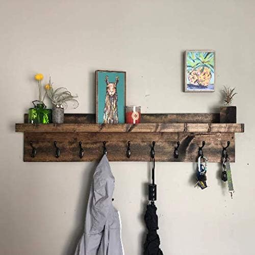 Coat Rack with Shelf (Choose your Length) Towel Rack Entryway Organizer Wall ...