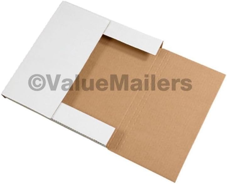 100-12 1/8" x 9 1/8" x 2" White Multi Depth Bookfold Mailer Fo...