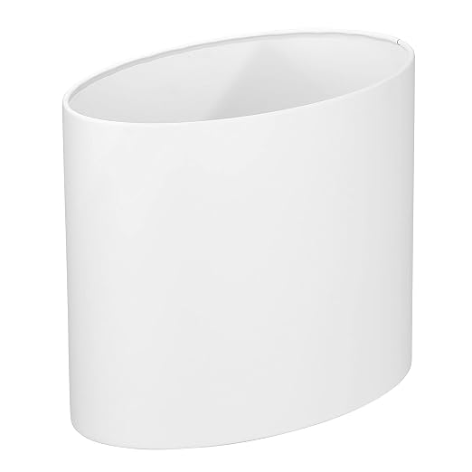 mDesign Stainless Steel Metal Oval Trash Can, 7.9 Liter/2.09 Gallon Wastebasket - Image 4