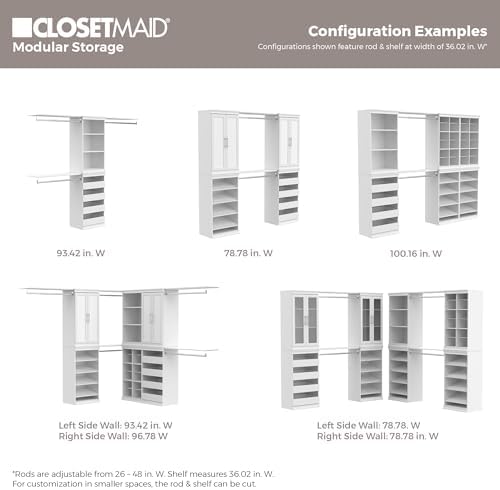 ClosetMaid Modular Storage Shelf Unit with 12 Adjustable Shelves & Divide...