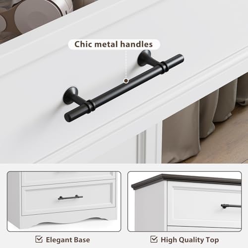 YANSNWO White 7 Drawer Dresser for Bedroom, 52" Tall Chest of Drawers