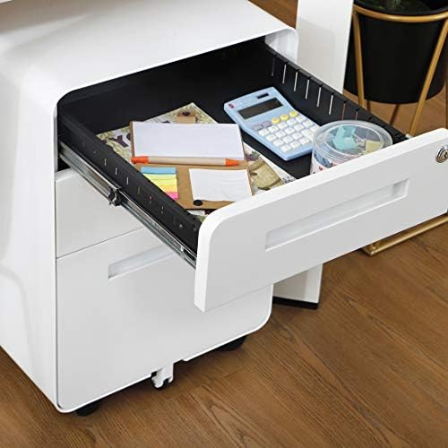 Garvee 3 Drawer File Cabinet with Lock, Fully Assembled
