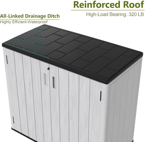 ZZM 37 Cu.ft Outdoor Storage Cabinet with One Tool Kit, Horizontal Storage Sh...
