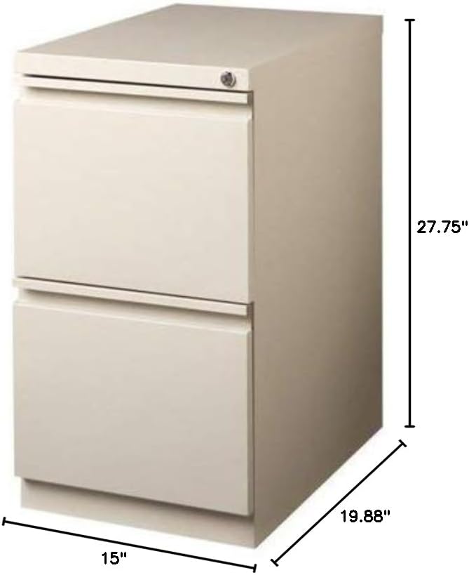 Hirsh Industries Scranton & Co 20" 2-Drawer Metal Mobile Pedestal Fi...