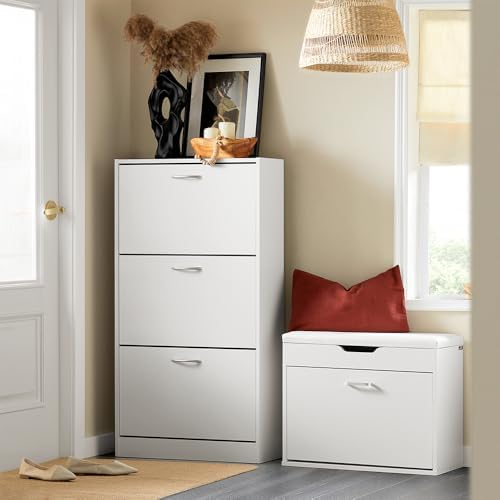 Haotian White Shoe Cabinet Entryway