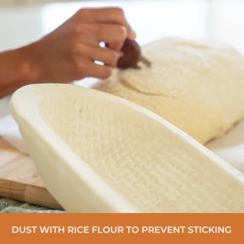 Bulka Sourdough Banneton Bread Proofing Basket Large 12" Oval Waffle 1kg