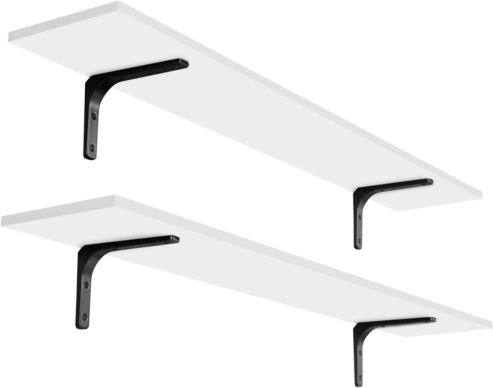 DINZI LVJ Long Wall Shelves, 47.3Inch Wooden Wall Mounted Shelves, Set of 2