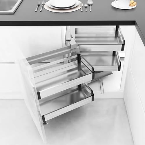 Gdrasuya10 2 Tier Corner Blind Cabinet Pull Out Organizer, 4 Shelves Corner P...
