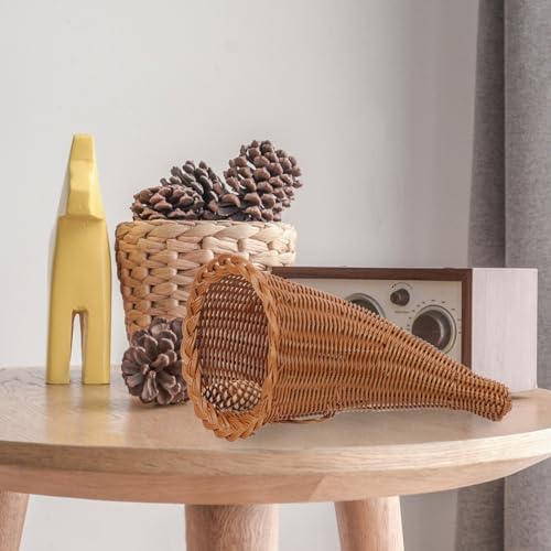 jojofuny Fall Cornucopia Basket: Thanksgiving Horn of Plenty for Harvest Autu...