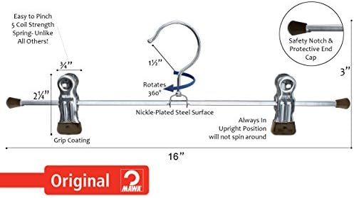 Mawa by Reston Lloyd Non Slip-Space Saving Clothing Hanger for Pant/Skirt wit...